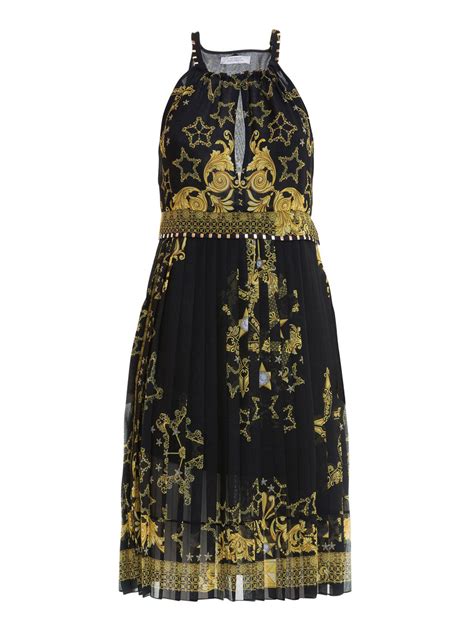 versace inspired print dress|versace pleated dress.